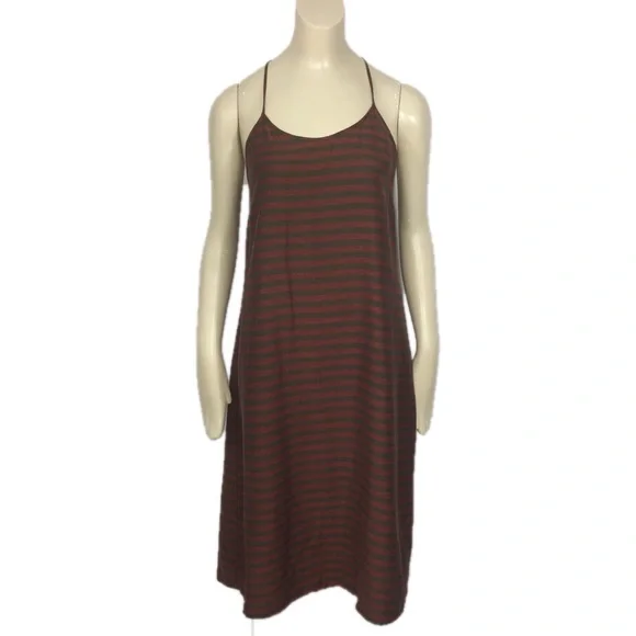 attic and barn silk dress Attic and barn dark red and olive seta silk slip dress